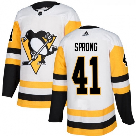 Youth Adidas Pittsburgh Penguins 41 Daniel Sprong Authentic White Away NHL Jersey Youth Adidas Pittsburgh Penguins 41 Daniel Sprong Authentic White Away NHL Jersey