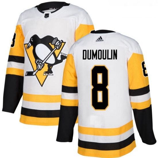 Youth Adidas Pittsburgh Penguins 8 Brian Dumoulin Authentic White Away NHL Jersey Youth Adidas Pittsburgh Penguins 8 Brian Dumoulin Authentic White Away NHL Jersey