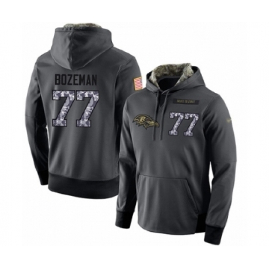 Football Mens Baltimore Ravens 77 Bradley Bozeman Stitched Black Anthracite Salute to Service Player Performance Hoodie Football Mens Baltimore Ravens 77 Bradley Bozeman Stitched Black Anthracite Salute to Service Player Performance Hoodie