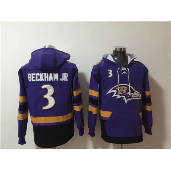 Men Baltimore Ravens 3 Odell Beckham Jr Ageless Must Have Lace Up Pullover Hoodie Men Baltimore Ravens 3 Odell Beckham Jr Ageless Must Have Lace Up Pullover Hoodie