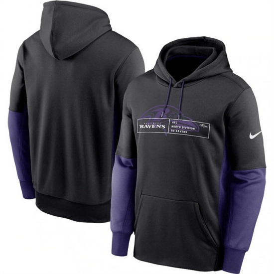 Men Baltimore Ravens Black Color Block Fleece Performance Pullover Hoodie Men Baltimore Ravens Black Color Block Fleece Performance Pullover Hoodie