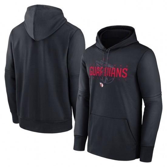 Men Cleveland Guardians Navy Pregame Performance Pullover Hoodie Men Cleveland Guardians Navy Pregame Performance Pullover Hoodie