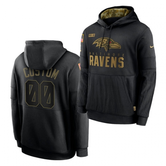 Men Custom Men Baltimore Ravens 2020 Salute To Service Black Sideline Performance Pullover Hoodie Men Custom Men Baltimore Ravens 2020 Salute To Service Black Sideline Performance Pullover Hoodie