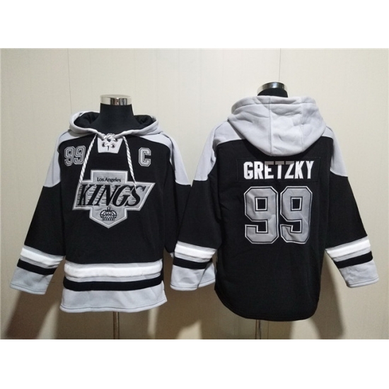 Men Los Angeles Kings 99 Wayne Gretzky Black Ageless Must Have Lace Up Pullover Hoodie Men Los Angeles Kings 99 Wayne Gretzky Black Ageless Must Have Lace Up Pullover Hoodie