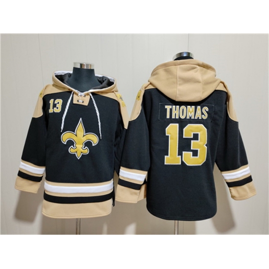 Men New Orleans Saints 13 Michael Thomas Black Ageless Must Have Lace Up Pullover Hoodie Men New Orleans Saints 13 Michael Thomas Black Ageless Must Have Lace Up Pullover Hoodie