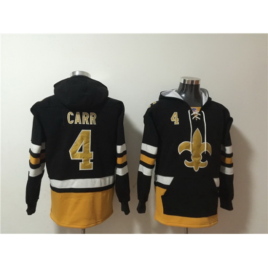 Men New Orleans Saints 4 Derek Carr Black Ageless Must Have Lace Up Pullover Hoodie Men New Orleans Saints 4 Derek Carr Black Ageless Must Have Lace Up Pullover Hoodie