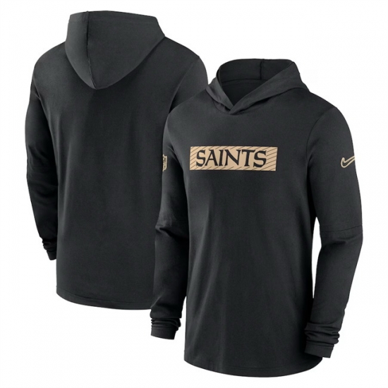 Men New Orleans Saints Black Sideline Performance Hoodie Men New Orleans Saints Black Sideline Performance Hoodie