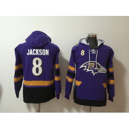 Men Nike Baltimore Ravens Lamar Jackson 8 NFL Winter Thick Hoodie Men Nike Baltimore Ravens Lamar Jackson 8 NFL Winter Thick Hoodie