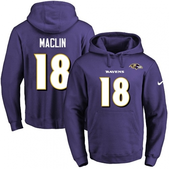 NFL Mens Nike Baltimore Ravens 18 Jeremy Maclin Purple Name Number Pullover Hoodie NFL Mens Nike Baltimore Ravens 18 Jeremy Maclin Purple Name Number Pullover Hoodie