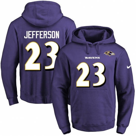 NFL Mens Nike Baltimore Ravens 23 Tony Jefferson Purple Name Number Pullover Hoodie NFL Mens Nike Baltimore Ravens 23 Tony Jefferson Purple Name Number Pullover Hoodie