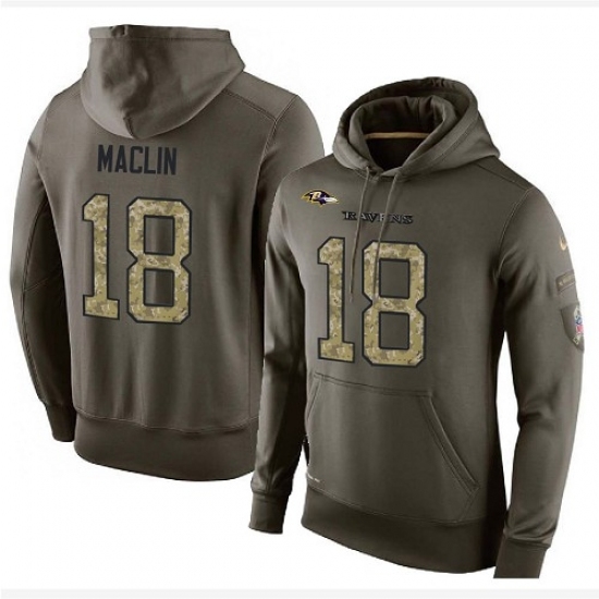 NFL Nike Baltimore Ravens 18 Jeremy Maclin Green Salute To Service Mens Pullover Hoodie NFL Nike Baltimore Ravens 18 Jeremy Maclin Green Salute To Service Mens Pullover Hoodie