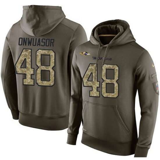 NFL Nike Baltimore Ravens 48 Patrick Onwuasor Green Salute To Service Mens Pullover Hoodie NFL Nike Baltimore Ravens 48 Patrick Onwuasor Green Salute To Service Mens Pullover Hoodie