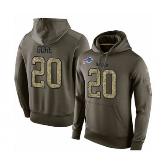 Football Mens Buffalo Bills 20 Frank Gore Green Salute To Service Pullover Hoodie Football Mens Buffalo Bills 20 Frank Gore Green Salute To Service Pullover Hoodie