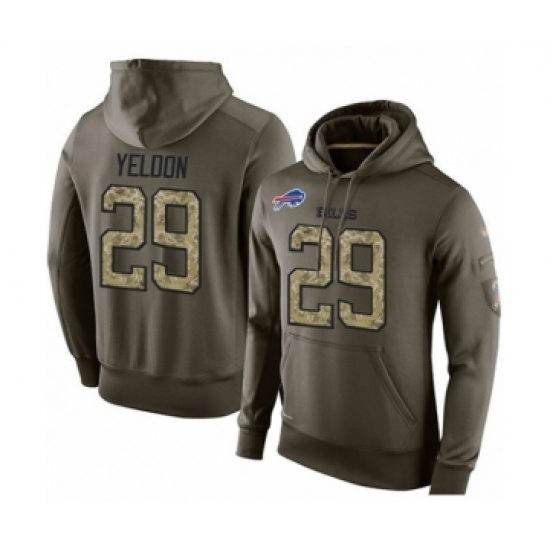 Football Mens Buffalo Bills 29 TJ Yeldon Green Salute To Service Pullover Hoodie Football Mens Buffalo Bills 29 TJ Yeldon Green Salute To Service Pullover Hoodie