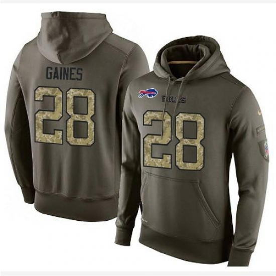 NFL Nike Buffalo Bills 28 EJ Gaines Green Salute To Service Mens Pullover Hoodie NFL Nike Buffalo Bills 28 EJ Gaines Green Salute To Service Mens Pullover Hoodie