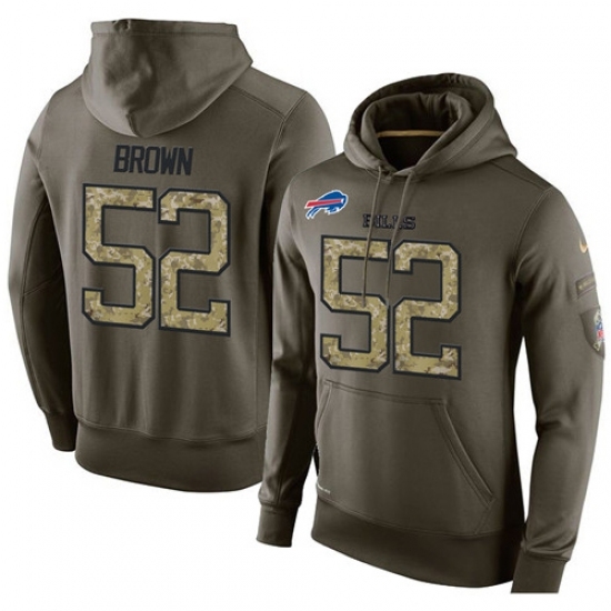 NFL Nike Buffalo Bills 52 Preston Brown Green Salute To Service Mens Pullover Hoodie NFL Nike Buffalo Bills 52 Preston Brown Green Salute To Service Mens Pullover Hoodie