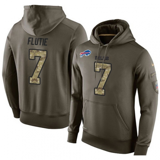 NFL Nike Buffalo Bills 7 Doug Flutie Green Salute To Service Mens Pullover Hoodie NFL Nike Buffalo Bills 7 Doug Flutie Green Salute To Service Mens Pullover Hoodie