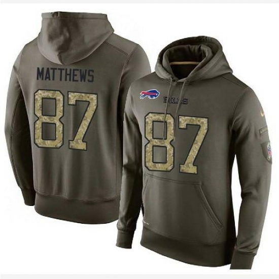 NFL Nike Buffalo Bills 87 Jordan Matthews Green Salute To Service Mens Pullover Hoodie NFL Nike Buffalo Bills 87 Jordan Matthews Green Salute To Service Mens Pullover Hoodie