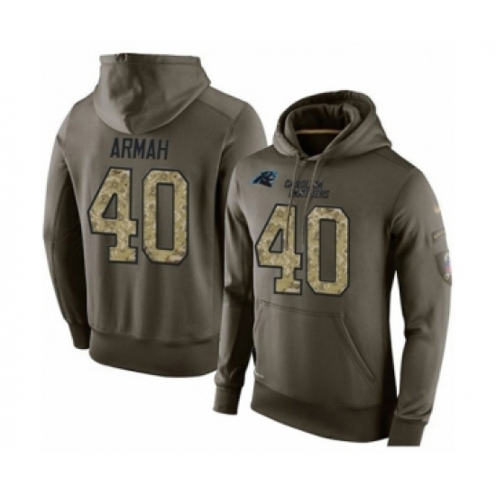 Football Carolina Panthers 40 Alex Armah Green Salute To Service Mens Pullover Hoodie Football Carolina Panthers 40 Alex Armah Green Salute To Service Mens Pullover Hoodie