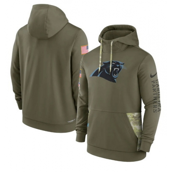 Men Carolina Panthers 2022 Olive Salute To Service Therma Performance Pullover Hoodie Men Carolina Panthers 2022 Olive Salute To Service Therma Performance Pullover Hoodie