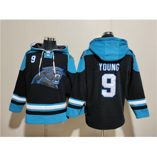 Men Carolina Panthers 9 Bryce Young Black Ageless Must Have Lace Up Pullover Hoodie Men Carolina Panthers 9 Bryce Young Black Ageless Must Have Lace Up Pullover Hoodie
