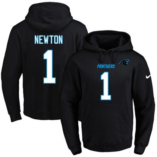 NFL Mens Nike Carolina Panthers 1 Cam Newton Black Name Number Pullover Hoodie NFL Mens Nike Carolina Panthers 1 Cam Newton Black Name Number Pullover Hoodie