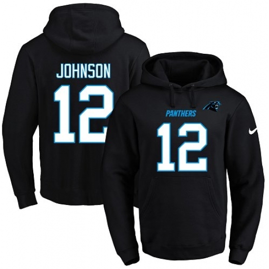 NFL Mens Nike Carolina Panthers 12 Charles Johnson Black Name Number Pullover Hoodie NFL Mens Nike Carolina Panthers 12 Charles Johnson Black Name Number Pullover Hoodie