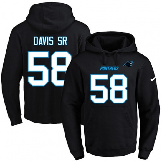 NFL Mens Nike Carolina Panthers 58 Thomas Davis Black Name Number Pullover Hoodie NFL Mens Nike Carolina Panthers 58 Thomas Davis Black Name Number Pullover Hoodie