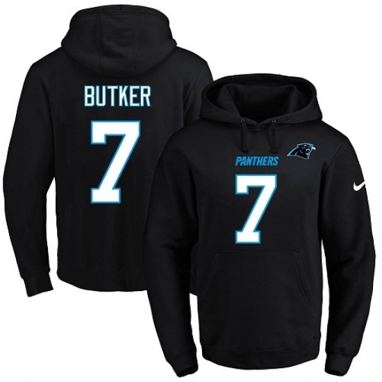 NFL Mens Nike Carolina Panthers 7 Harrison Butker Black Name Number Pullover Hoodie NFL Mens Nike Carolina Panthers 7 Harrison Butker Black Name Number Pullover Hoodie