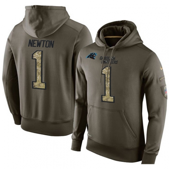 NFL Nike Carolina Panthers 1 Cam Newton Green Salute To Service Mens Pullover Hoodie NFL Nike Carolina Panthers 1 Cam Newton Green Salute To Service Mens Pullover Hoodie