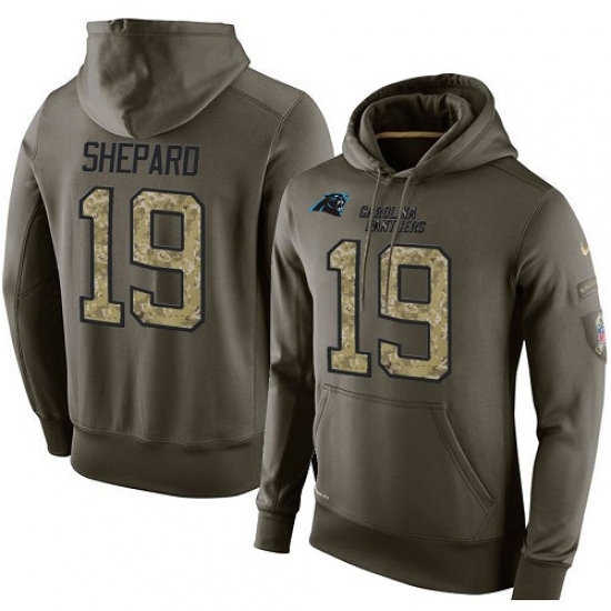 NFL Nike Carolina Panthers 19 Russell Shepard Green Salute To Service Mens Pullover Hoodie NFL Nike Carolina Panthers 19 Russell Shepard Green Salute To Service Mens Pullover Hoodie