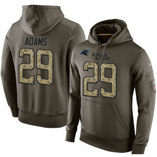 NFL Nike Carolina Panthers 29 Mike Adams Green Salute To Service Mens Pullover Hoodie NFL Nike Carolina Panthers 29 Mike Adams Green Salute To Service Mens Pullover Hoodie