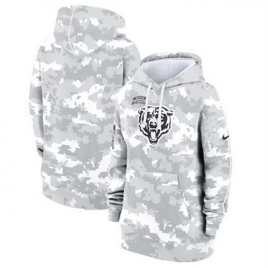 Women Chicago Bears 2024 Arctic Camo Salute To Service Club Fleece Pullover Hoodie Women Chicago Bears 2024 Arctic Camo Salute To Service Club Fleece Pullover Hoodie
