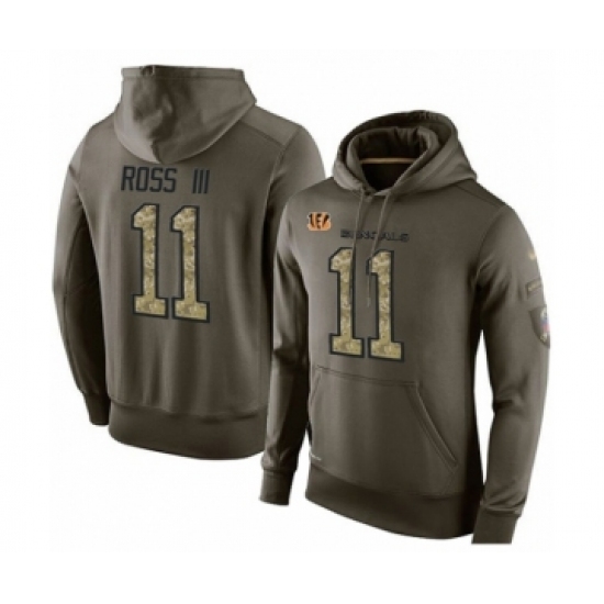 Football Mens Cincinnati Bengals 11 John Ross Green Salute To Service Pullover Hoodie Football Mens Cincinnati Bengals 11 John Ross Green Salute To Service Pullover Hoodie