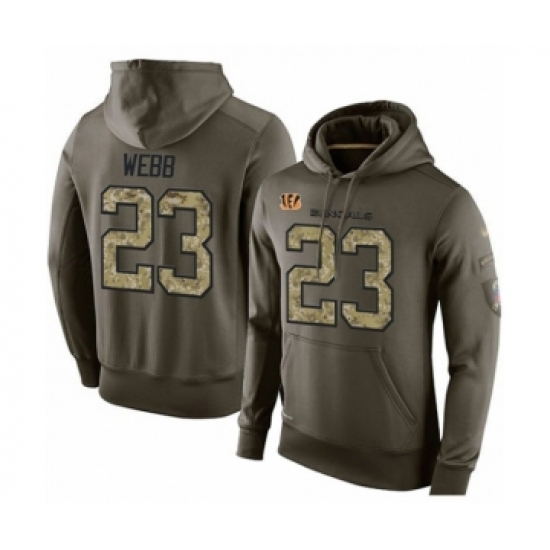 Football Mens Cincinnati Bengals 23 BW Webb Green Salute To Service Pullover Hoodie Football Mens Cincinnati Bengals 23 BW Webb Green Salute To Service Pullover Hoodie