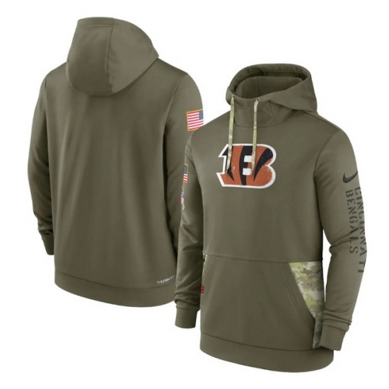 Men Cincinnati Bengals 2022 Olive Salute To Service Therma Performance Pullover Hoodie Men Cincinnati Bengals 2022 Olive Salute To Service Therma Performance Pullover Hoodie