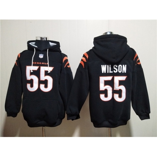 Men Cincinnati Bengals 55 Logan Wilson Black Pullover Hoodie Men Cincinnati Bengals 55 Logan Wilson Black Pullover Hoodie