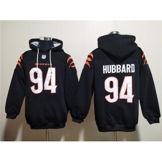 Men Cincinnati Bengals 94 Sam Hubbard Black Pullover Hoodie Men Cincinnati Bengals 94 Sam Hubbard Black Pullover Hoodie