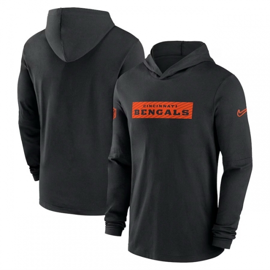Men Cincinnati Bengals Black Sideline Performance Hoodie Men Cincinnati Bengals Black Sideline Performance Hoodie