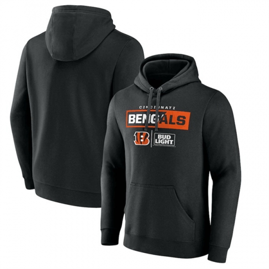 Men Cincinnati Bengals Black X Bud Light Pullover Hoodie Men Cincinnati Bengals Black X Bud Light Pullover Hoodie