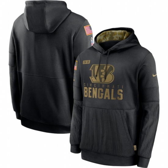 Men Cincinnati Bengals Nike 2020 Salute to Service Sideline Performance Pullover Hoodie Black Men Cincinnati Bengals Nike 2020 Salute to Service Sideline Performance Pullover Hoodie Black