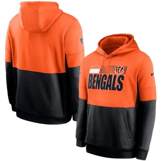 Men Cincinnati Bengals Nike Sideline Impact Lockup Performance Pullover Hoodie Orange Black Men Cincinnati Bengals Nike Sideline Impact Lockup Performance Pullover Hoodie Orange Black