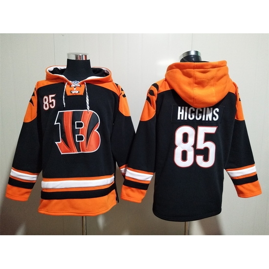 NFL Men Cincinnati Bengals 85 Tee Higgins Stitched Hoodie NFL Men Cincinnati Bengals 85 Tee Higgins Stitched Hoodie