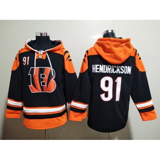 NFL Men Cincinnati Bengals 91 Trey Hendrickson Stitched Hoodie NFL Men Cincinnati Bengals 91 Trey Hendrickson Stitched Hoodie