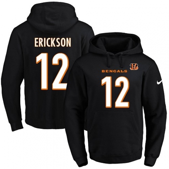 NFL Mens Nike Cincinnati Bengals 12 Alex Erickson Black Name Number Pullover Hoodie NFL Mens Nike Cincinnati Bengals 12 Alex Erickson Black Name Number Pullover Hoodie