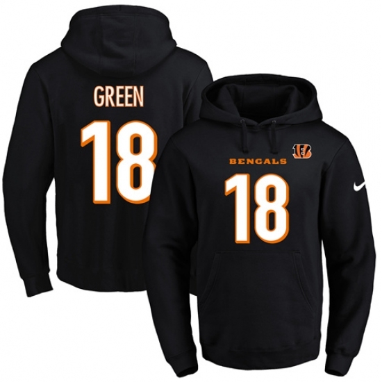 NFL Mens Nike Cincinnati Bengals 18 AJ Green Black Name Number Pullover Hoodie NFL Mens Nike Cincinnati Bengals 18 AJ Green Black Name Number Pullover Hoodie