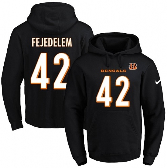 NFL Mens Nike Cincinnati Bengals 42 Clayton Fejedelem Black Name Number Pullover Hoodie NFL Mens Nike Cincinnati Bengals 42 Clayton Fejedelem Black Name Number Pullover Hoodie