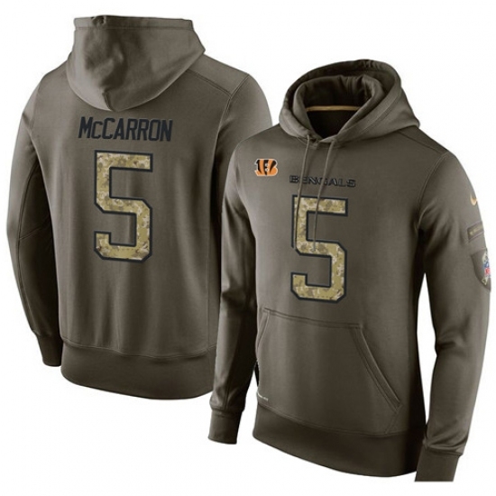 NFL Nike Cincinnati Bengals 5 AJ McCarron Green Salute To Service Mens Pullover Hoodie NFL Nike Cincinnati Bengals 5 AJ McCarron Green Salute To Service Mens Pullover Hoodie