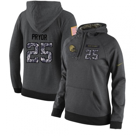 NFL Womens Nike Cleveland Browns 25 Calvin Pryor Stitched Black Anthracite Salute to Service Player Performance Hoodie NFL Womens Nike Cleveland Browns 25 Calvin Pryor Stitched Black Anthracite Salute to Service Player Performance Hoodie