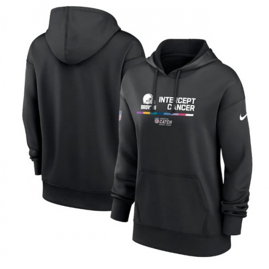 Women Cleveland Browns 2022 Black NFL Crucial Catch Therma Performance Pullover Hoodie Women Cleveland Browns 2022 Black NFL Crucial Catch Therma Performance Pullover Hoodie